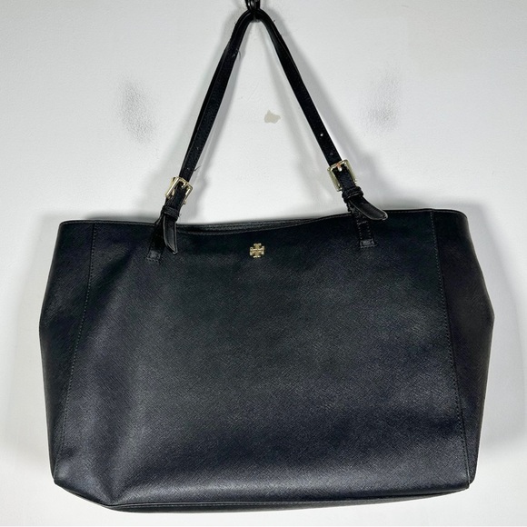Tory Burch Handbags - Tory Burch Black Saffiano Leather York Tote Bag Purse